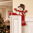 thumbnail image 5 of Christmas Snowman Door Frame Corner Decor, Winter Holiday Door Topper with Red Scarf & Holly Design, Cute Xmas Ornament for Entryway & Holiday Home Party (Snowman), 5 of 6