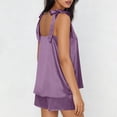 thumbnail image 5 of Womens Silk Pajama Set 2026 Bow Tie Knot Tank Top Satin Pjs Sets 2 Piece Cami Shorts Sleepwear Loungewear, 5 of 6