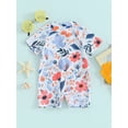 thumbnail image 4 of Bslissey Toddler Baby Girls Rash Guard Swimsuit Jumpsuit Floral Print Short Sleeve Zipper One Piece Swimwear Infant Casual Summer Bathing Suit Beach Wear 3M-3T, 4 of 9