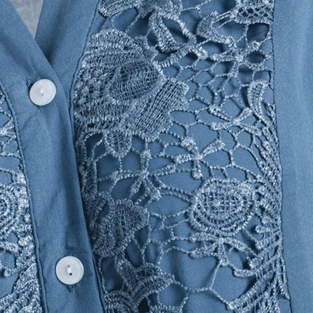 Tunic Tops Lace Long Sleeve Blouses 