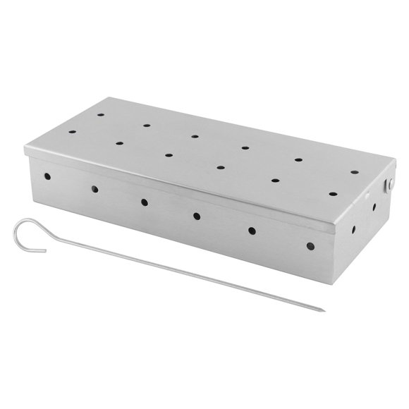 Caja ahumadora NOWHYX de acero inoxidable 22 x 10 x 4 cm con brocheta