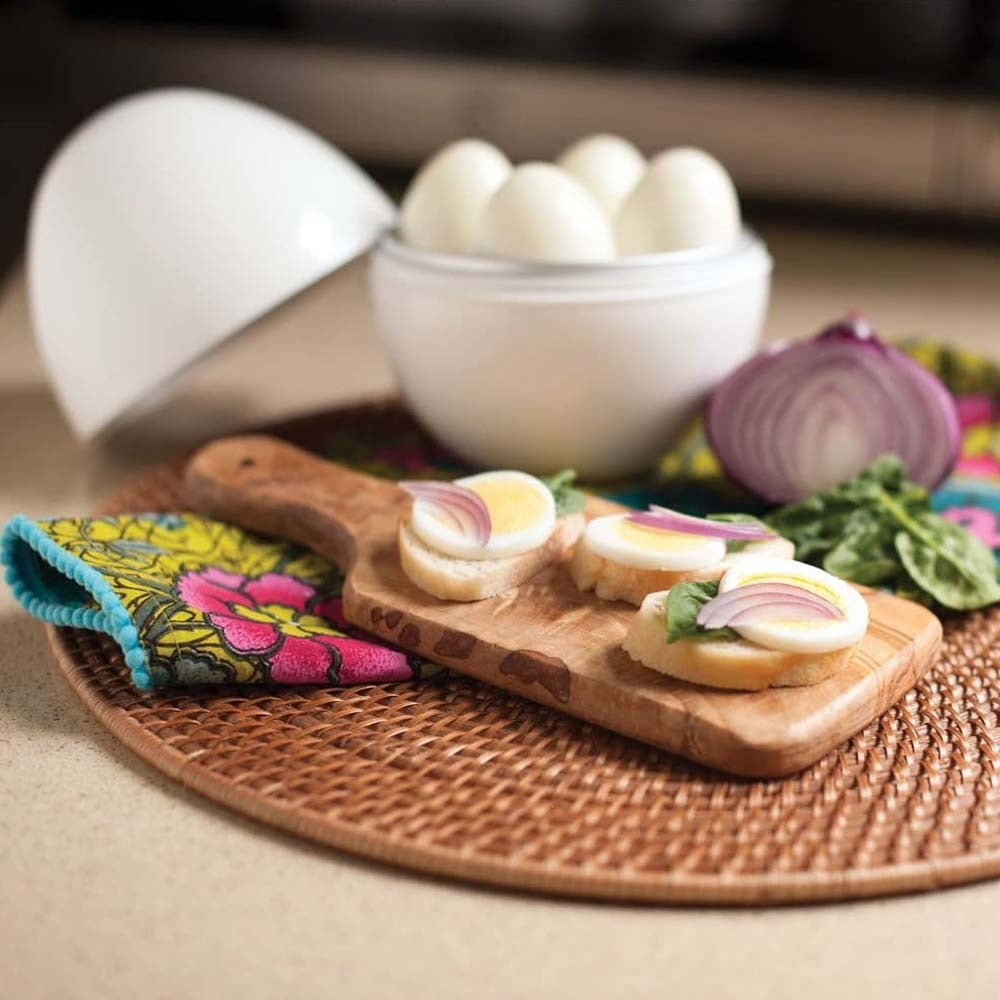 Leaveforme Egg Cooker for Microwave - 4 Egg Capacity Microwave Egg Cooker for Hard Boiled Eggs | Food-Grade Soft | Easy to Use Rapid Egg Boiler for Hard Boiled Eggs
