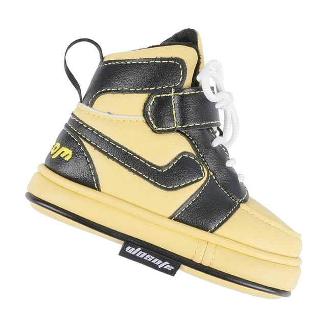 Langgg Housse de Tête de Club de Golf en Cuir PU Forme de Espadrilles Putter Noir Jaune