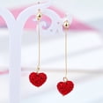 thumbnail image 4 of Lifetechs 2 Pair Women Hook Earrings Artificial Crystal Red Heart Glitter Pendant Dangle Earrings Jewelry Gift, 4 of 7