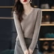 thumbnail image 2 of Suéter de mujer, jersey de manga larga, jersey de punto con cuello en V, suéter de moda para mujer, invierno 2022, ropa básica femenina, suéteres sólidos OL, 2 of 5