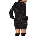 thumbnail image 4 of Vestido corto de sudadera con capucha y bolsillos con estampado navideño para mujer informal a la moda Pompotops hdfakjf472, 4 of 6