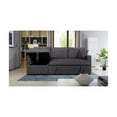 thumbnail image 5 of Paisley Dark Gray Linen Fabric Reversible Sleeper Sectional Sofa Storage Chaise, 5 of 9
