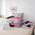 thumbnail image 5 of Manfei Gamer Gaming Lover Bedding Comforter Set 7 Pieces for Boys, Cartoon Game Console Full Bedding Set, Black Pink Reversible Fitted Sheet Flat Sheet, Microfiber Bedroom Decor, 5 of 7