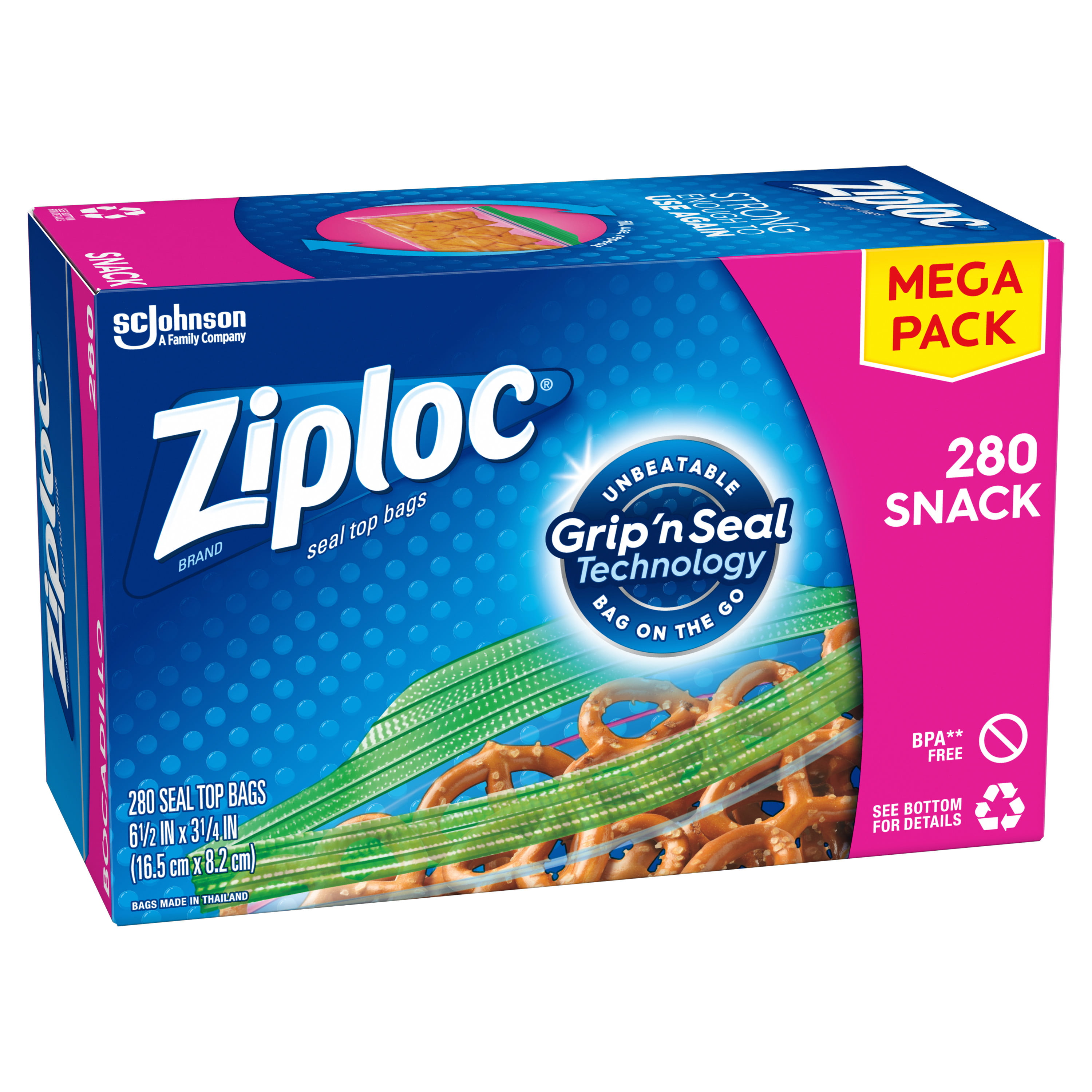 Details about   Ziploc Snack Bags 280 ct
