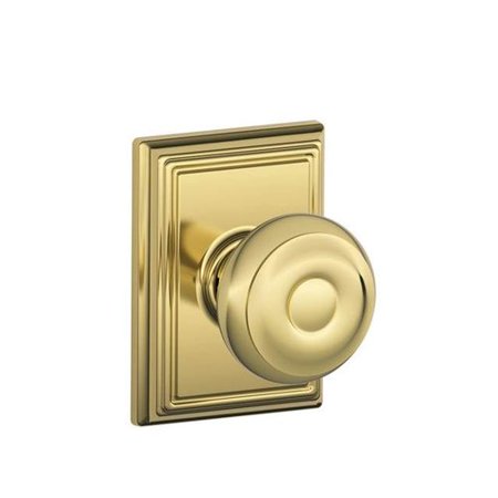 Georgian Polished Brass (Schlage Interior Handleset Georgian Knob and Interior Single Cylinder Deadbolt Thumbturn with Addison)