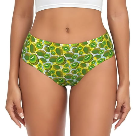 Womens Underwear - Kiwi Fruits Summer No Show Seamless Underwear for Women  Soft Stretch Womens Panties  Hipster Ladies Panties Bikini Underwear Briefs