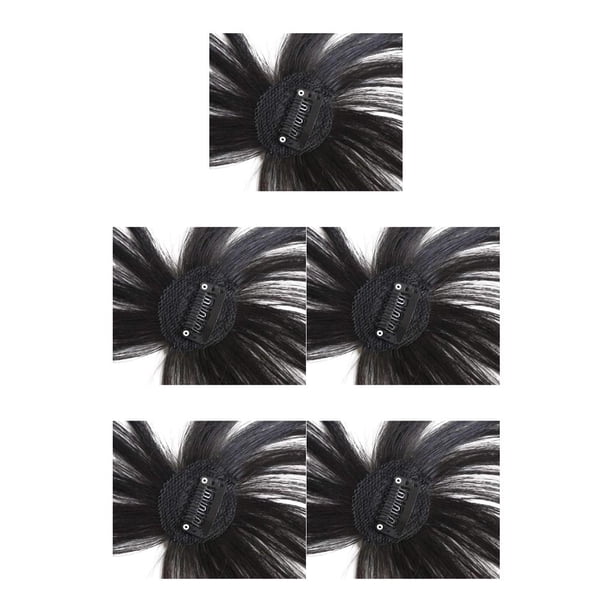 Vogacara Air Bangs 3D Invisible Sin costuras Postizos finos Fibra de alta temperatura con templos Flecos falsos seguros para el diario de la Numero 3 5piezas