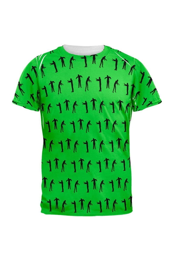 Men's Zombie Guy Walker Pattern All Over Short Sleeve Graphic Tee