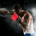 thumbnail image 4 of OULII 1 Paire de Gants de Boxe Rouges avec Design Demi-Doigt en Matériau PU pour Arts Martiaux Polyvalents, 4 of 6