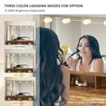 thumbnail image 5 of Makeup Vanity with Lighted Mirror & Power Outlet, Brown Vanity Set Vanity Desk, Makeup Vanity Table 3 Lighting Colors, Brightness Adjustable, 31.5in(W), 5 of 8