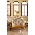 thumbnail image 3 of French Linen Pattern Tablecloth Soft Durable Floral Table Cloth Designer Kitchen Dining Tablecloth for Rectangular Tables for Parties Christmas 52"x 52", 3 of 6