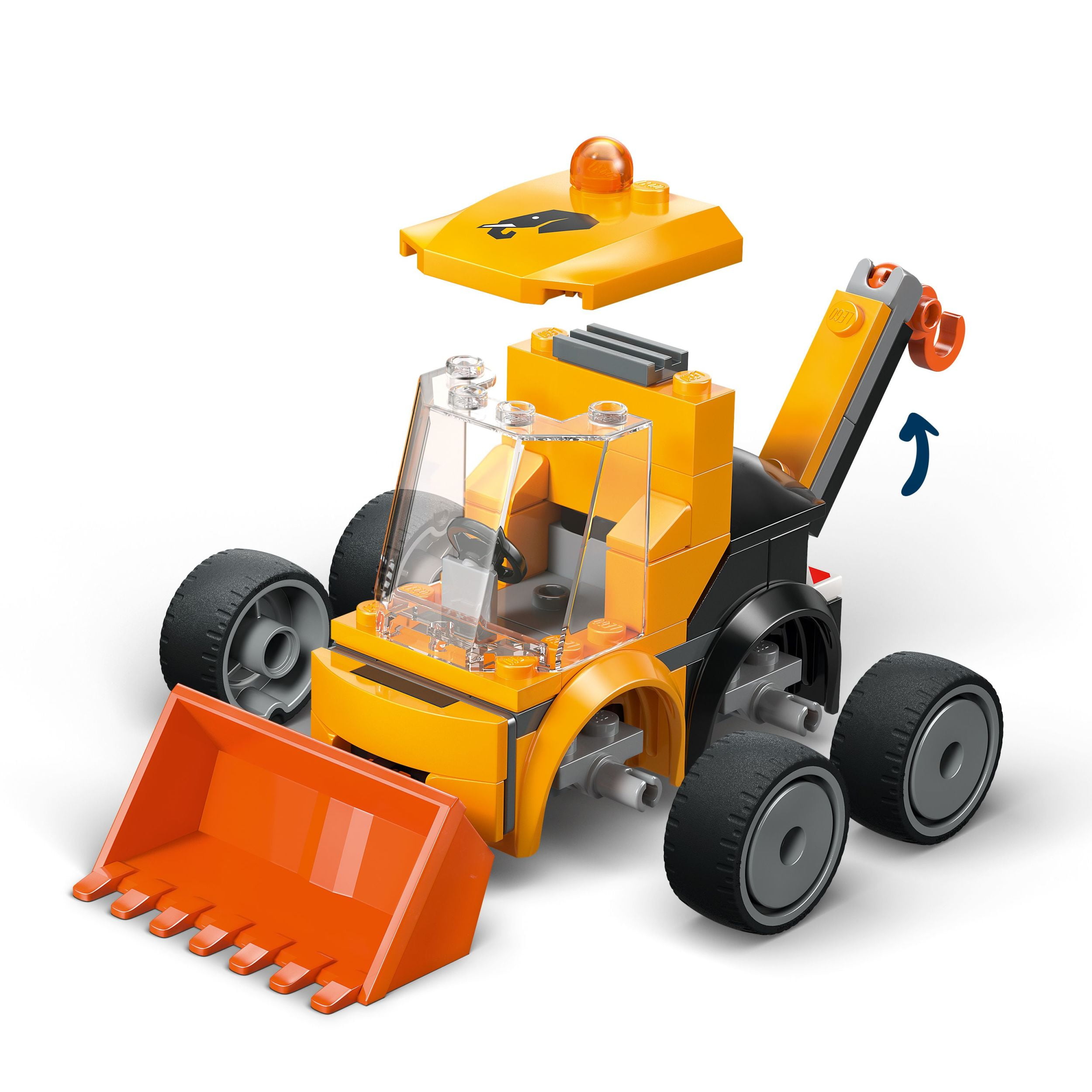 LEGO City Rides – Construction Loader Building Toy for Kids - Pretend Play Set for Boys & Girls, Ages 5+ - Construction Toy W/Backhoe, Loader Bucket, & Minifigure - Gift Idea for Birthdays - 60483
