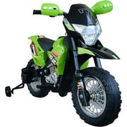 MSYMY Cruising Kids Dirt Bike Electric Motorcycle with Charging 6V Battery, Real Driving Sounds, Built-in Music, Green