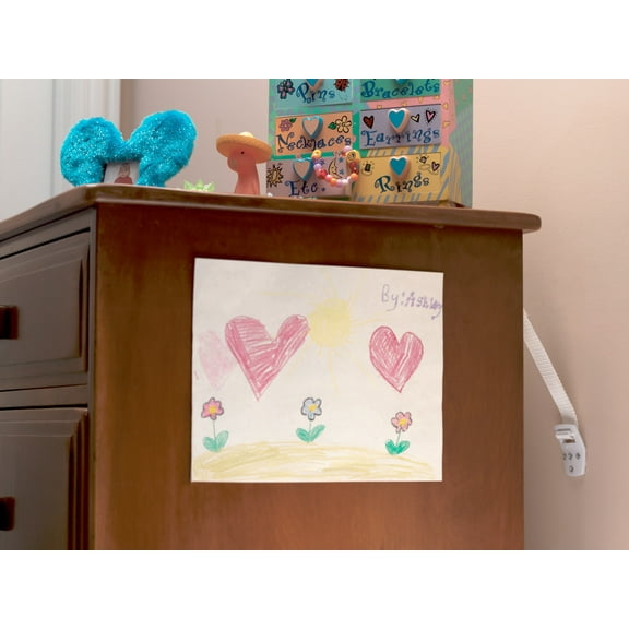 KidCo Anti-Tip Furniture Strap for Child Safety, 2-Pack, White, Plastic