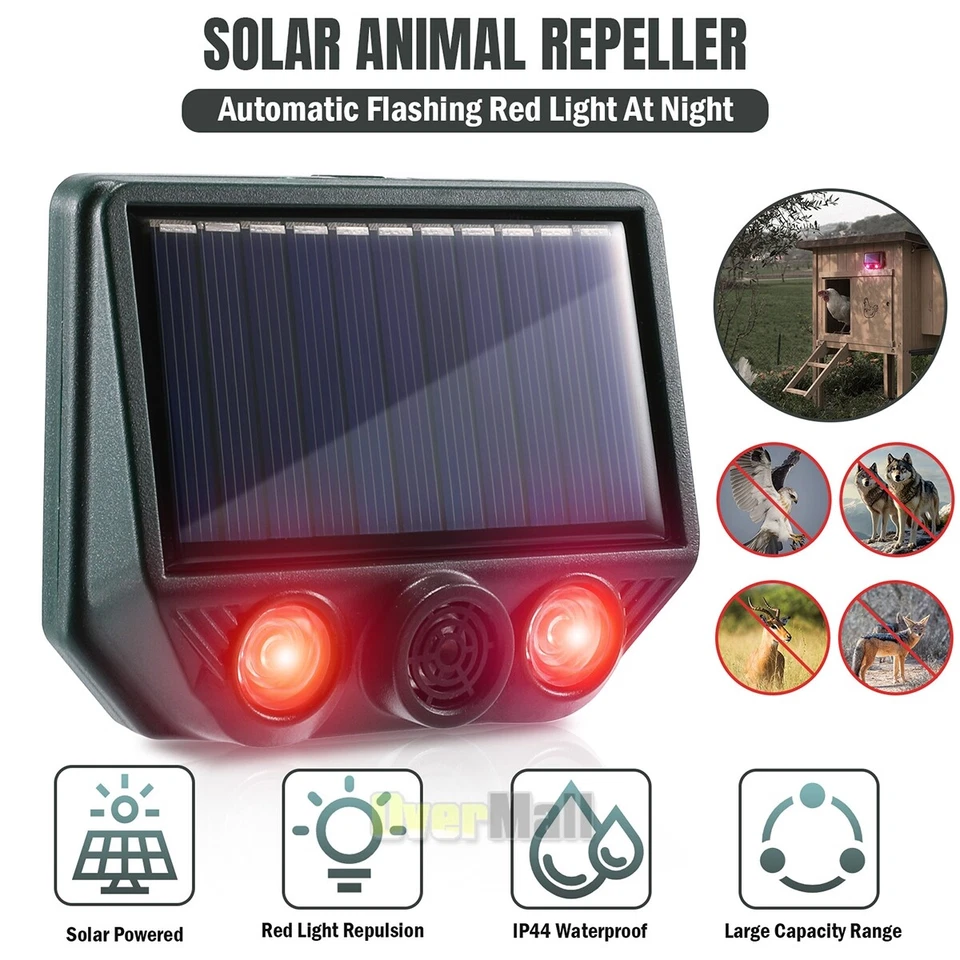 CIRCLE- Ultrasonic Sound Pest Repellent Control Solar Wild Animal Repeller Rat Deterrent