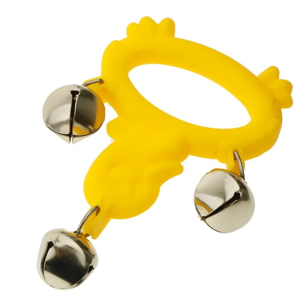 Campanas sonajero percusión de mano instrumento musical juguete Amarillo claro CUTICAT Hand Bell Jingles Toy