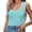 Light blue, variant on Summer Sleeveless Color Block Women Square Neckline Tank Tops Slim Vest Camisole