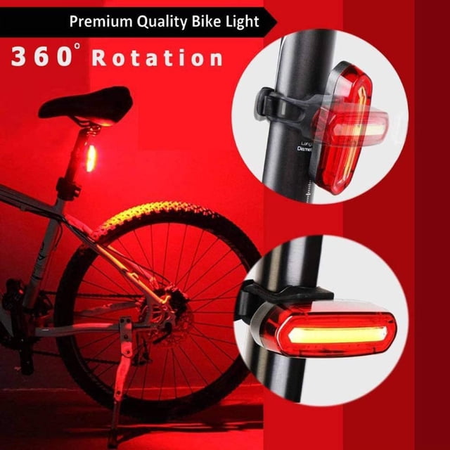 Luz trasera LED COB para bicicleta, lámpara de advertencia para bicicleta de carretera MTB con carga USB (rojo y blanco) Ndcxsfigh Accesorios para bicicletas