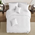 thumbnail image 3 of Blythease Oversized King Bedspread, Modern & Contemporary Look, Lightweight Bedding Cover, Reversible, 5 Piece Set, Pure White, 3 of 7