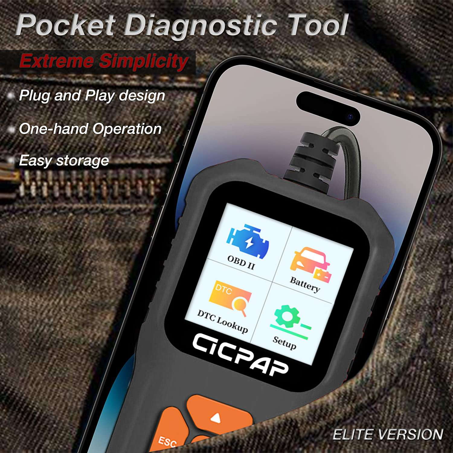 CICPAP OBD2 Scanner,Professional Car Code Reader and Diagnostic Tool for  All OBD II Vehicles, Check Engine Code Reader for All Cars 