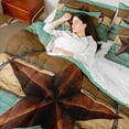 thumbnail image 4 of Manfei Boys Girls Western Texas Star Twin Bedding Sets 7-Piece,Vintage Aesthetics Bedding Comforter Set Microfiber,Rustic Lodge Cabin Breathable Sheet Sets,Microfiber Bedroom Decor,Reversible, 4 of 8
