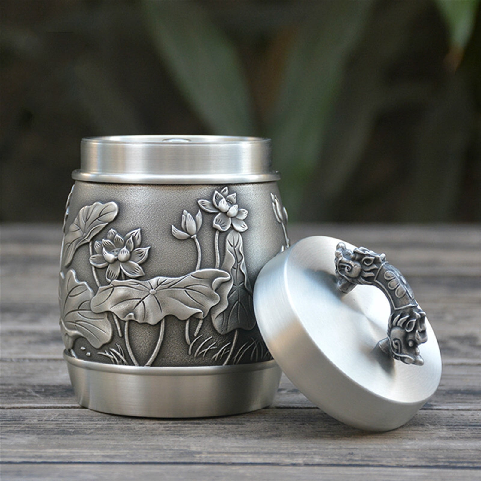 Custom Pet Urn Funeral Cremation Pure Tin 97% Lead Free Tin Hand Carved Beautifully Relief