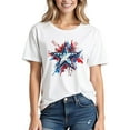 thumbnail image 2 of Drses ‌‌‌‌ ‌‌Women's Independence Day Plus Size Patriotic T-Shirt - Dandelion & Butterfly American Flag Graphic Tees for 4th of July (Red/White/Blue, Short Sleeve), 2 of 5