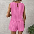 thumbnail image 4 of Women's Summer 2 Piece Short Sets Lounge Sleeveless Top Short Matching Outfits Casual Striped Vacation Sweatsuit Hot Pink XXL, 4 of 6
