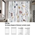 thumbnail image 5 of Cortina de ducha floral de acuarela, juego de cortina de ducha de tela impermeable blanca simple y moderna con ganchos, 72 "x 60", 5 of 5
