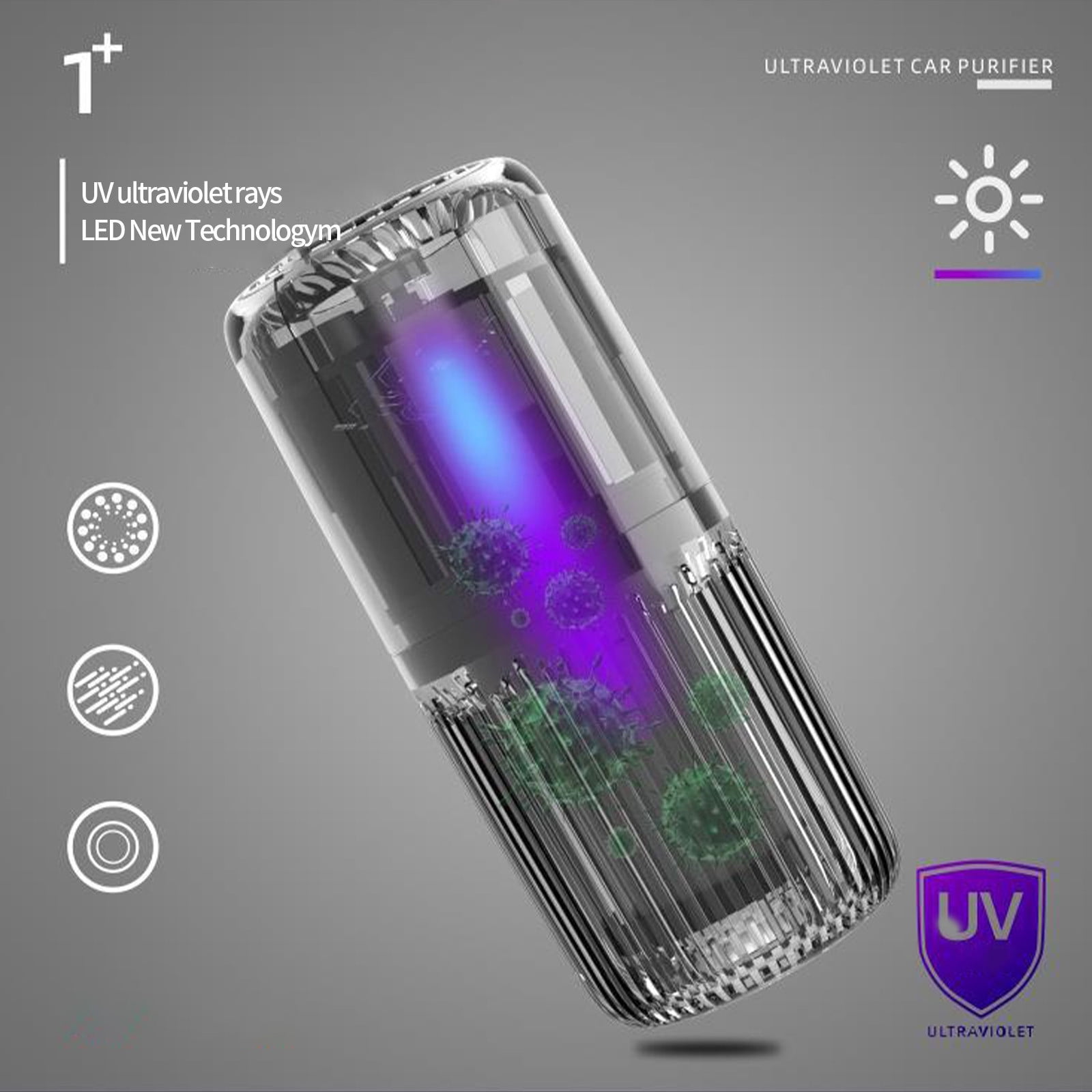 pvdgvd Mini Air Purifier, 3-Stage Filtration System with True HEPA Filter, Low Noise <25dB & USB Charging, Portable for Car Office Bedroom Small Spaces, Removes Smog Dirt Odors
