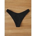thumbnail image 2 of Parte inferior de bikini de corte alto y cintura media para mujer Negro (plain black) CH Negro (plain black) CH Xishao ropa, 2 of 2