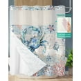thumbnail image 7 of No Hook Shower Curtains, Coastal Crab Long Bathtub Curtains with Snap in Liner, Nautical Beach Ocean Conch Coral Starfish Waterproof Washable Fabric Bathroom Shower Curtain Sets, 72" x 78", 7 of 7