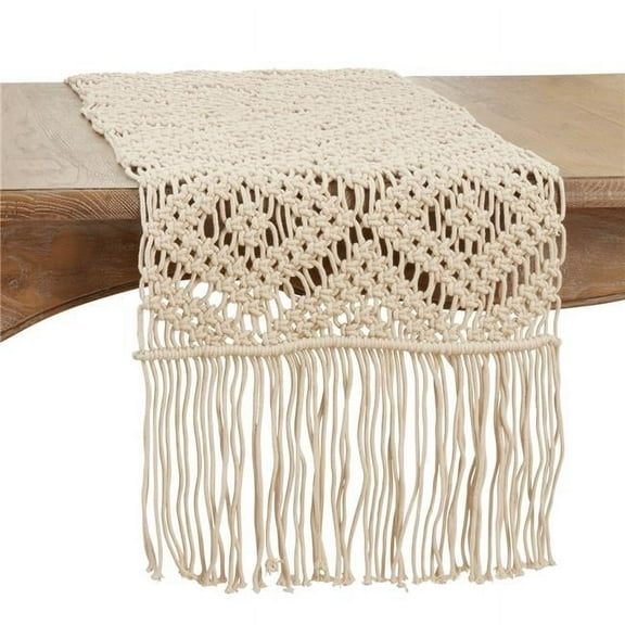 Saro Lifestyle Macramé Table Runner