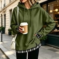 thumbnail image 6 of Oversized Hoodies for Women 2 in 1 Layered Hooded Sweatshirt Y2k Lightweight Plaid Fall Sweatshirt Teacher Cute Pullover Hoodies Comfort Graphic Hoodie Airport Sweat Shirt, 6 of 6