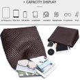 thumbnail image 5 of Women Vegan Leather Hand-Woven Tote Handbag Fashion Shoulder Top-handle Bag All-Match Underarm Bag with Purse, 5 of 10