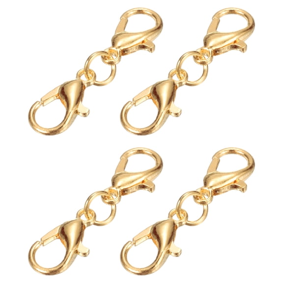 Bracelet Extender, 4Pcs - Double Lobster Claw Clasps Necklace Extenders, Connector Extension Clasp and Closure for DIY Making Jewelry Chain (25mm/0.98", Light Gold)