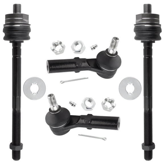 BOXI (Set of 4) 2x Front Inner Tie Rod End Links 2x Front Outer Tie Rod End Links Fit for Dodge Dakota 1997 1998 1999 / for Dodge Durango 1998 1999 4WD Models | Replace ES3446 ES3447 ES3398