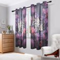 thumbnail image 6 of Cats Flowers Floral Purple Blackout Curtains Thermal Insulation 63 inch Grommet for Bedroom Living Room Bathroom Kitchen Windows 2 Pack, 6 of 6