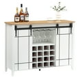 thumbnail image 5 of M optimized Farmhouse Coffee Bar Cabinet with Storage, 47" Wine Bar Cabinet with Sliding Barn Door, Buffet Sideboard Cabinet with 16 Bottle Wine Rack for Dining Living Room, 5 of 9