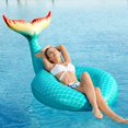 thumbnail image 2 of Piscina hinchable Jasonwell con forma de cola de sirena gigante, color verde, 2 of 8
