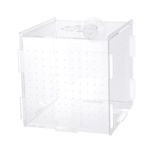EeaseMX Caja de aislamiento transparente para cría de peces, incubadora de acuarios, cajas de eclosión, soporte acrílico multifuncional para pecera (con ventosa)
