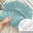 thumbnail image 4 of Twin Sze Fitted Sheet Set - Pure Mint Green 2 Piece Bedding Sets 16" Deep Pocket Fitted Sheet with 1 Pillowcase, Modern Solid Color Minimalist Art Brushed Microfiber Hotel Luxury Bed Sheets, 4 of 9
