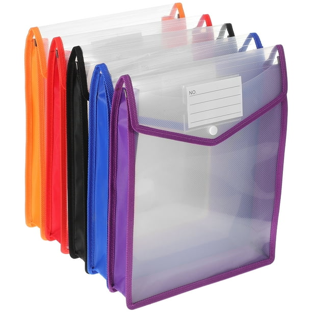 Sobres de archivos para documentos, bolsa de archivos de tamaño carta, organizador de archivos Vertical, bolsa transparente para archivos, suministros de oficina, 5 uds.
