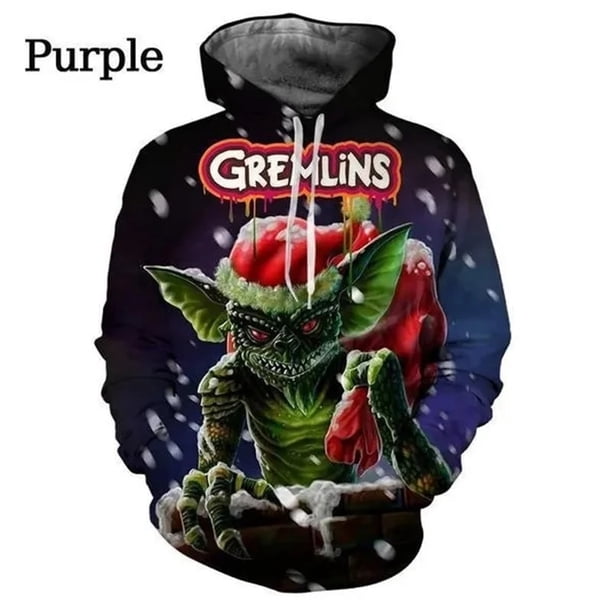 Sudadera con capucha Gremlins Gizmo Feliz Navidad para hombre, jerséis cálidos de invierno, sudaderas con capucha con estampado 3D, ropa para mujer, moda Harajuku para niños, Sudadera con capucha y2k