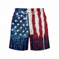 thumbnail image 4 of XIAONU Men's Glitter Flag Print Board Short Above Knee Drawstring Waist Trunks Lightweight Bold Patriotic Shorts, 4 of 4
